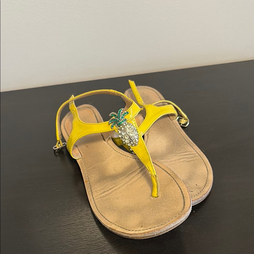 Marc Fisher Yellow Pineapple Embellished Sandals